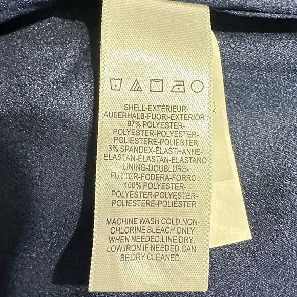 Dress the Population Iris Slit Crepe Gown Women's XS Navy Blue Sleeveless NWOT - Picture 8 of 13